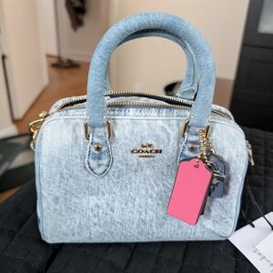 Coach Denim Rowan Satchel with Charms